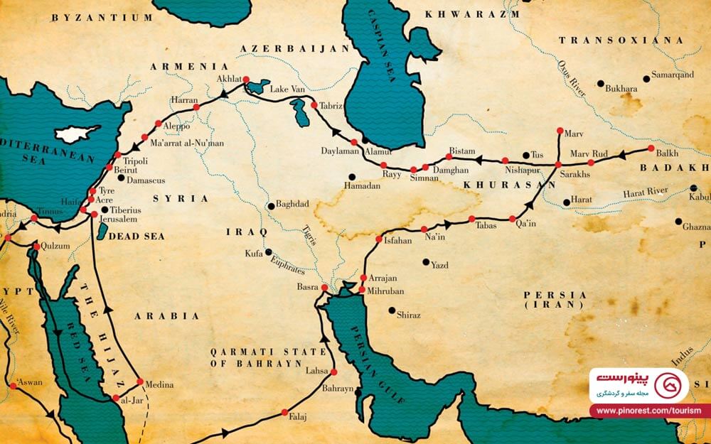 مسیر سفر ناصرخسرو