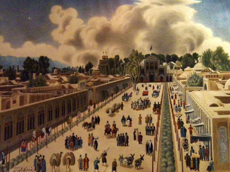 خیابان باب همایون در زمان ناصرالدین شاه
